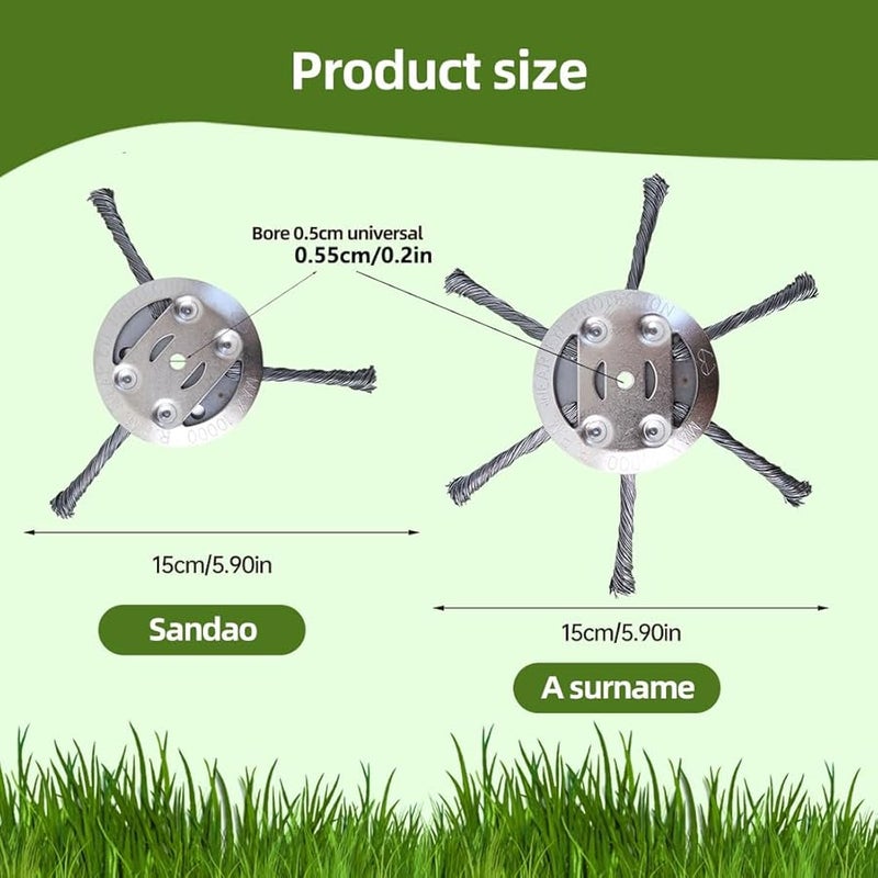 رأس تقليم الأسلاك الفولاذية المكون من 6 شفرات بديل لتقليم الحشائش الكهربائي اللاسلكي باستخدام الخيط - Image 2